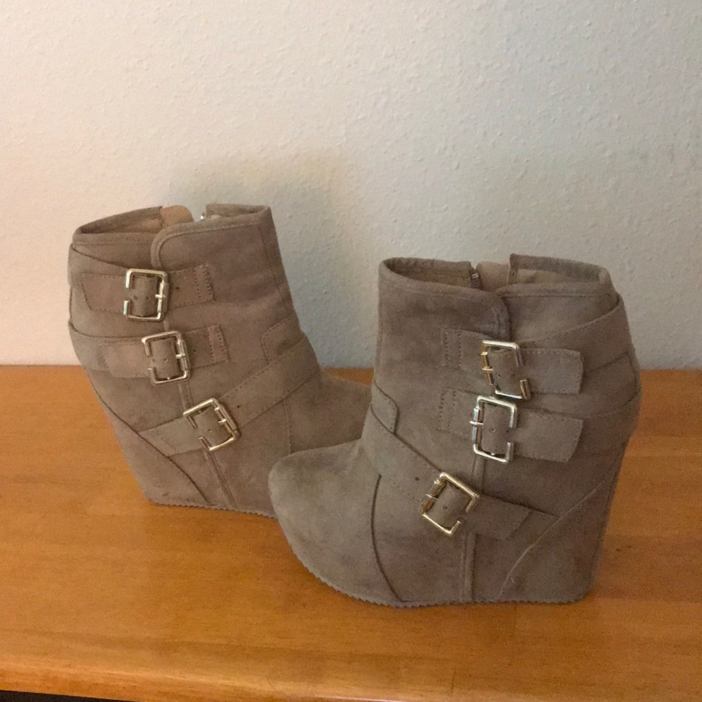 Suede Wedge Bootie